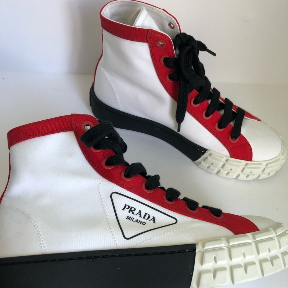 Prada High-Top Logo Chunky Sneakers - Picture 3 of 9